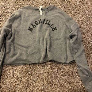 Womens gray nashville cropped crewneck